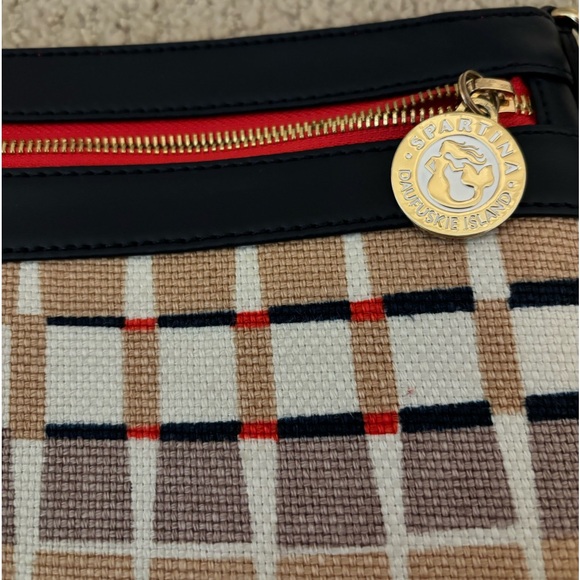 Spartina 449 Quarterdeck Navy Trim Plaid adjustable crossbody/shoulder bag - Picture 2 of 11
